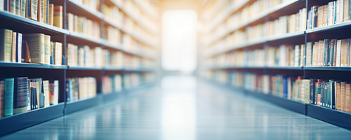 Public library banner blurred for background, business school and education concept, academic books, study hd