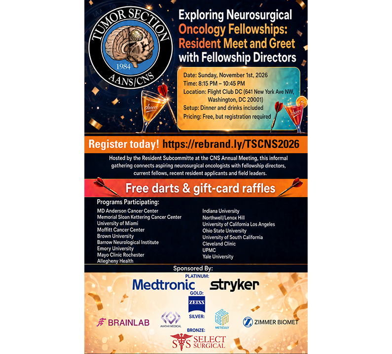 Exploring Neurosurgical Oncology Fellowships: Resident Meet & Greet with Fellowship Directors