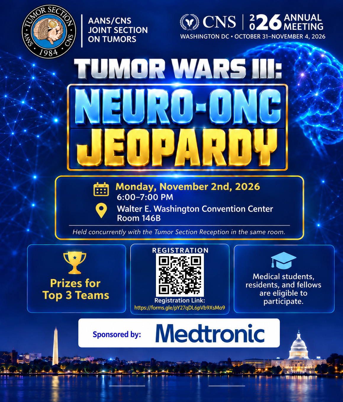 Tumor Wars III: Neuro-Onc Jeopardy at CNS 2026!